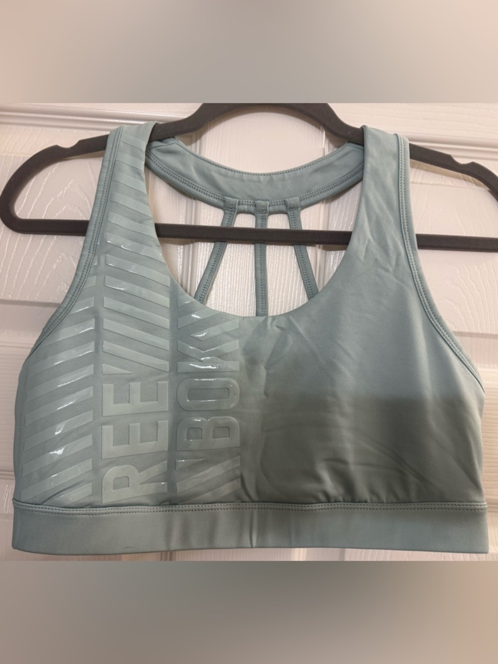 NWOT - Reebok Women's Strappy Light Sage Green Sports Bra